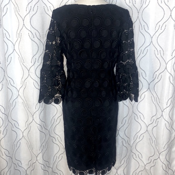 RSVP by Talbots Black Flounce-Sleeve Lace Dress - Picture 6 of 10
